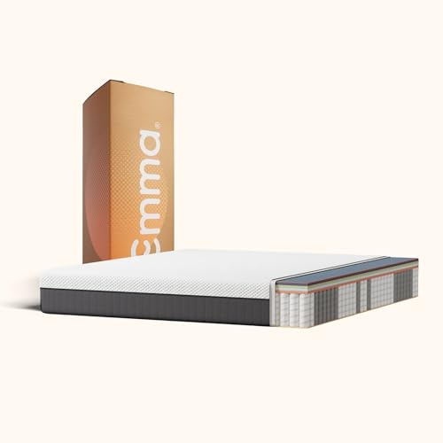 Emma Hybrid Thermosync Mattress, Double (135×190 cm), 27 cm, Graphite-Infused Memory Foam & 7-Zone Pocket Springs, Medium Firm Support, UltraDry Breathable Cover, Rolled Delivery