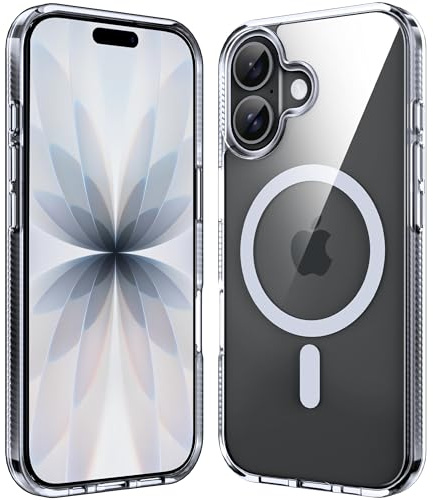Supdeal Magnetic Case for iPhone 17, Compatible with MagSafe Transparent Not-Yellowing Cover Non-Slip Grip Military-Grade Shockproof Magnetic Clear Phone Case, 6.3, Transparent