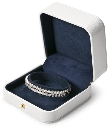 Oirlv White Bracelet Box Bangle Storage Box for Christmas Anniversary Birthday
