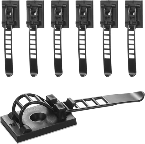 100 Pz Fermacavi Adesivi, Autoadesivo Clip Cavo Gestione Organizer Cavi, Fermacavi Autoadesivi, Supporti per Cavi Autoadesivi, Fascette Supporto Gestione per Organizzatore Scrivania Casa Ufficio
