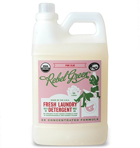 Rebel Vert alimentaires Bio HE liquide Fresh Lessive – Naturelle et hypoallergénique Savon à linge, Rose Lilas – 64 charges