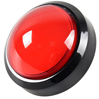 EG STARTS 4 Pouces 100mm Big dôme 12V LED Lumineux des Boutons poussoirs avec Micro pour Arcade Machine Jeux vidéo Pièces (Rouge)