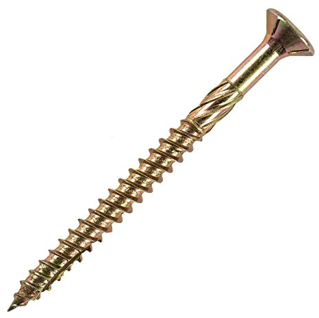 STIER Senkkopf Spanplattenschraube, 1000 Stück, 3x45, Stahl galvanisch verzinkt, chromatiert, selbstschneidende Spitze, gelb, Teilgewinde, Fräskopftechnologie