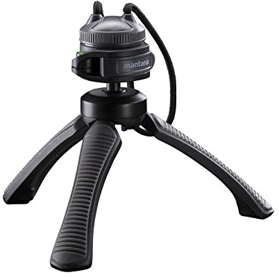 Mantona kaleido Gaia leichtes Mini Tisch und Handstativ (geeignet für Spiegelreflex, Digitalkameras und Camcorder) deep grey