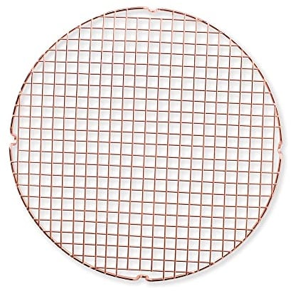 Nordic Ware Rejilla de refrigeración Redonda Estante de Alambre Chapado en Cobre Inoxidable, Accesorios de Hornear Premium para Servir Paquetes y Pasteles en Capas, Acero