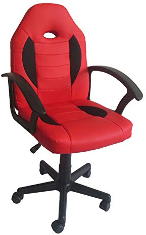 HTI-Line Drehstuhl Daytona Junior Racingsessel Gamerstuhl Bürostuhl Rot
