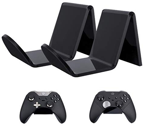 Wandhalterung für Controller der Xbox Serie (Elite Series2/Elite Series1/S/X), Acryl, mit verbessertem Klebeband, 2 Stück, Schwarz