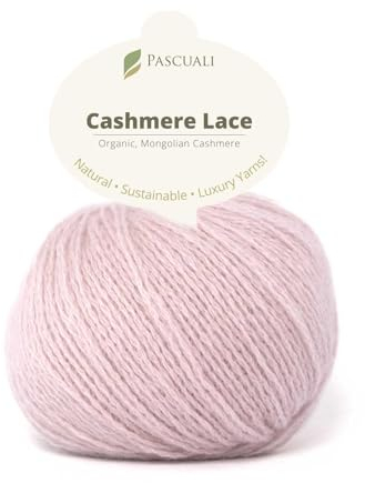 PASCUALI | Bio Cashmere Lace. Strickwolle aus 100% Kaschmirwolle Wolle zum Stricken und Häkeln, 1 Knäuel - 25g - Farbe: Rosenquarz 10
