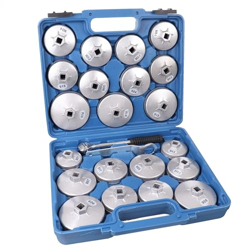 TC TECHNIC Lot de 23 bouchons de filtre ŕ huile en aluminium moulé sous pression pour clé de filtre ŕ huile