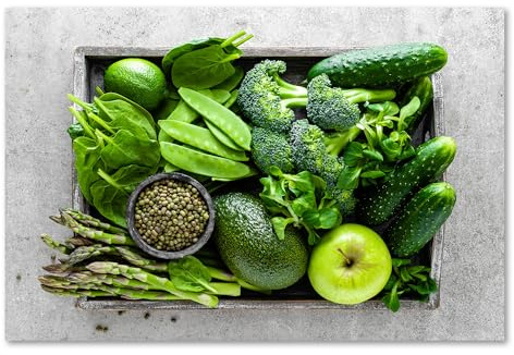 Postereck - 2966 - Gemüse, Obst Gesund Ernährung Vegan Küche Kochen - Wandposter Fotoposter Bilder Wandbild Wandbilder - Leinwand - 100,0 cm x 75,0 cm