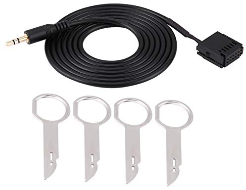 Cavo AUX Adattatore per cavo ausiliario audio per auto per Ford 6000CD Cavo AUX Mondeo Fiesta con chiavi per strumento di rimozione Ford 6000CD