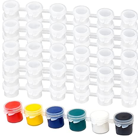 25 leere Farbstreifen, 3 ml, Mini-Farbtöpfe, Streifen für Kunstunterricht, Kunst, Festival, Sommercamp (insgesamt 150 Töpfe)