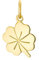 Amor Motivanhänger Damen Anhänger, 1,8 cm, Gold, Kleeblatt, Kommt in Schmuck Geschenk Box, 2013380