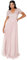 Maya Deluxe Women's Ladies Dress for Wedding Guest Plus Size Empire High Waist Sequins Short Sleeve Evening Bridesmaid, Frosted Pink, 12