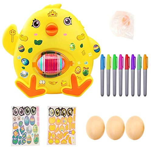 Sahgsa Ostereier Dekoration Set, Osterei Malmaschine mit 8 Bunte schnelltrockende Marker, 3 Eier & 2 Aufkleber Oster Eier Dekos Kit DIY Gemalte Deko Ostereier Geschenke Kinder