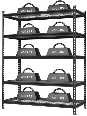 WORKPRO 5-Tier Adjustable Metal Shelving, 48”Wx24”Dx72”H, 4000LBS Capacity