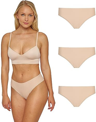 Snocks Mikrofaser Hipster Damen Nude M/38 - Seamless Frauen Unterwäsche Dessous bequem stilvoll Mikrofaser Panty Damen Unterwäsche Frauen Unterhosen Nude M