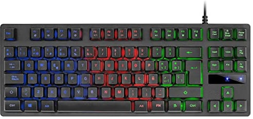 Mars Gaming MK02 Nero, Tastiera Gaming H-Mech, TKL Compatto, FRGB Rainbow, Antighosting, Lingua Spagnola