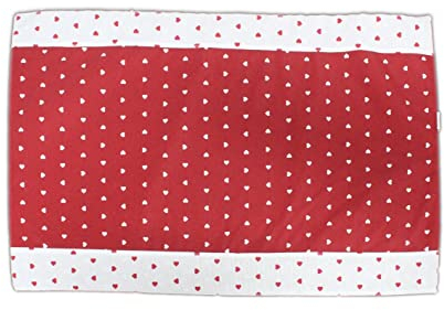 Russo Tessuti Coordinato Copriforno Coprifornello Maxi 5 Fuochi Forno Fornelli Cuoricini Lucy -Rosso-Coprifornello