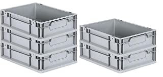 PROREGAL SuperSparSet 5x Eurobox NextGen Economy | Griffe geschlossen |HxBxT 12x30x40cm | 11 Liter | Eurobehälter, Transportbox, Transportbehälter, Stapelbehälter