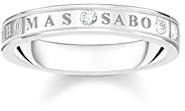 Thomas Sabo Ring mit weißen Steinen Recyceltes 925 Sterling Silber Zirkonia, Größe 60, TR2253-051-14-60