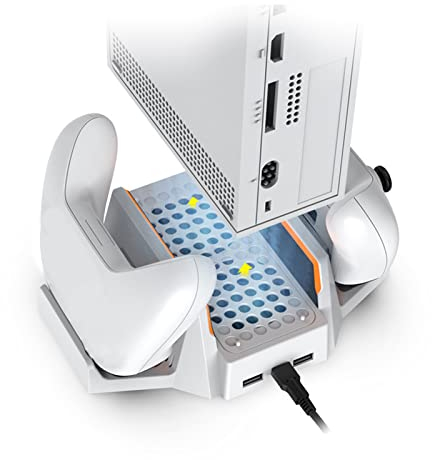 Charging Stand with Cooling Fan for Series S, Dual Controller Charger Station & 4 Gear Adjustable Console Cooler & LED Indicator, with Extra USB Port