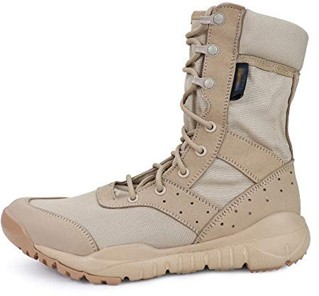 LUDEY Herren Militärische Polizeistiefel Wasserdichte Tactial Boots Kampfstiefel Komfort Patrouillenstiefel für Herren Trekkingschuhe Knöchelhohe Wanderstiefel Beige 40EU