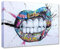 Banksy Lippen-Gemälde, Zähne, Graffiti, Pop-Bilder, Graffiti, Straßenkunst, Kunstwerk, abstraktes Herz, Wandkunst, 1 Paneel, Drucke auf Leinwand, Männerzimmer, Heimdekoration, gerahmt, fertig zum