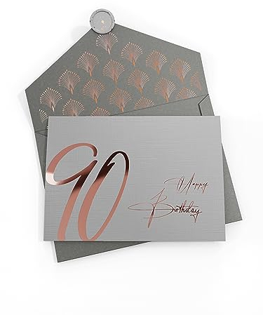 Joli Coon 90 Happy Birthday Klappkarte mit Kuvert und Wachs-Siegel - Geburtstagskarte 90