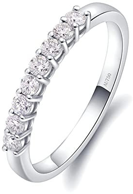 Bishilin 585 Weissgold Ring Verlobung, Trauringe Damen mit 2.08ct Moissanit Bandring Hochzeitsringe Verlobungsringe Nickelfrei Gr.63