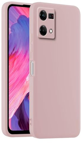 HULLIN Custodia per Telefono in Silicone Colorato, Adatta per OPPO Reno7 4G (6.43) - Polvere di sabbia