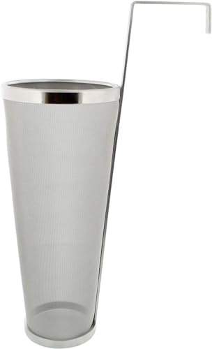 Edelstahl-Sieb für Hopfen, Spinne, Bierfass und Trockenfass mit Filtersieb, 300 Mikrometer-Netz, für Zuhause, Bierbrauen, Wasserkocher, Fässer-Ausrüstung (13,5 x 40,6 cm)
