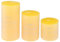 ALLAVA Stumpenkerzen Gelb, Stumpenkerzen mit Duft, Kerzen Adventskranz Durchmesser 5 cm, Höhe 10/7,5/5cm, Set 3 Stück, Länge Brenndauer 37 Stunden (Duft: Orange)
