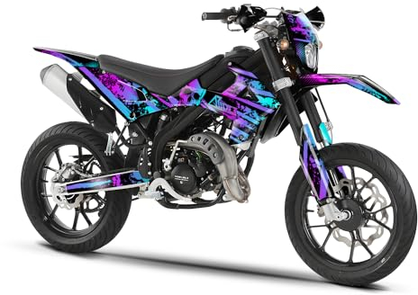 Arider Dekor (Aufkleber) für Rieju MRT 50/125 (2022-2023) | Skull Edition (Blau | Pink)