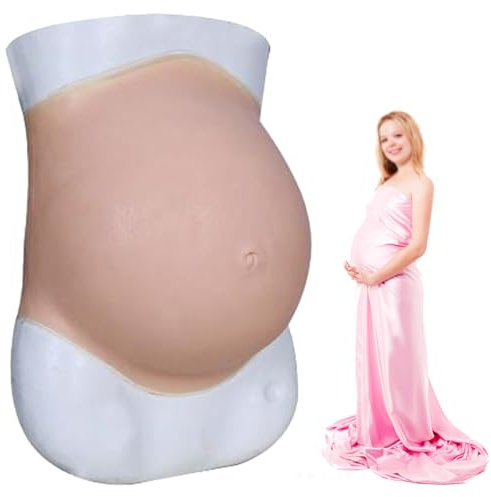 SOYPAX Faux ventre de femme enceinte 3,6,9 mois naturel, confortable et réaliste,pour les accessoires de cinéma, les jeux de rôle, les vêtements de maternité et le Cosplay,Medium