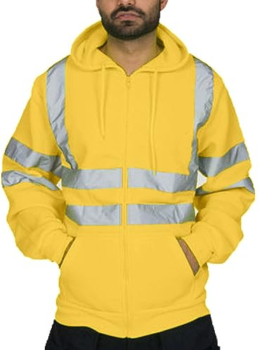 RLEHJN Arbeitsjacke Herren Warnschutz Softshelljacke Warnschutzjacke Arbeitsjacken Softshell Wind- & Wasserabweisend Pilotenjacke Thermo Jacke Gelb Schwarz Orange Grün
