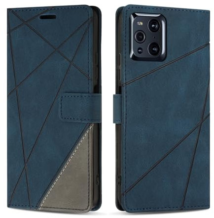 SONWO Coque pour Oppo Find X3 Pro/Oppo Find X3 5G, Protection Housse Etui en Cuir PU Portefeuille avec Emplacements Cartes et Fonction Support pour Oppo Find X3 Pro/Oppo Find X3 5G, Bleu