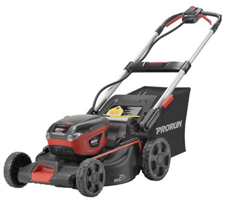 PRORUN 60V 21-in. Steel Deck Brushless Cordless Self-Propelled Lawn Mower with 5.0 Ah Battery and Charger PLM16021SP