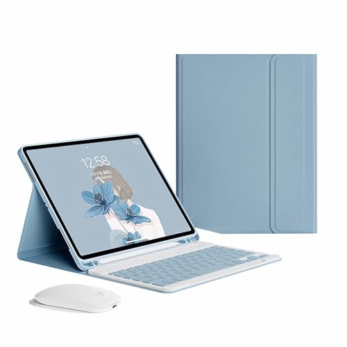 GUPENAA Étui Clavier pour Samsung Galaxy Tab A7 10.4'' 2022/2020, Housse de Support Mince et Légère avec Clavier Bluetooth sans Fil Détachable Magnétiquement,Bleu