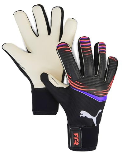 PUMA Jungen Future Pro Hybrid Torwarthandschuhe, PUMA Black-Glowing Red-Purple Glimmer, 7