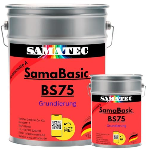 Grundierung Bodengrundierung Primer für Bodenfarbe Bodenbeschichtung 2K-Epoxidharz - SamaBasic BS75 (1 Kg (ca. 5m²))