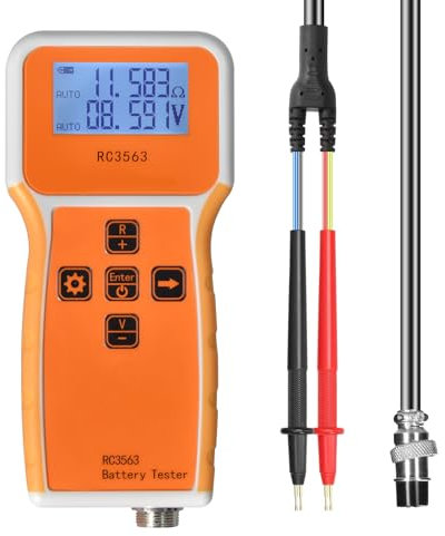 Tester di Resistenza Interna Batteria, Misuratore Tensione e Resistenza Interna 1uΩ~200Ω/0~±100VDC, Verificatore Batteria per Acido al Piombo, Ioni Litio, Fosfato Ferro Litio, Pacchetto Batterie DIY