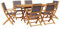 vidaXL Garten Essgruppe 7-TLG., Gartengarnitur mit Klappdesign, Sitzgruppe für Garten Terrasse, Gartentisch Stühle Gartenmöbel, Stoff Massivholz Akazie Anthrazit