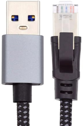 xiwai Cable de red USB a Ethernet USB 3.0 tipo A a RJ45, cable macho de alta velocidad, 1000 Mbps, Gigabit conectada directamente, red LAN compatible con USB 2.0 para laptop de 4 pies