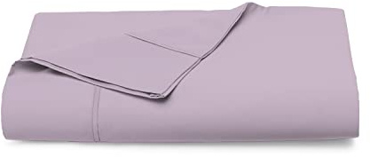 Pizuna Bettlaken ohne Gummizug Baumwolle 180x280 cm Neu Lavendelfrost, 400 Fadenzahl 100% Langstapel Baumwolle Bettlaken, Satinbindung Flachlaken Mit stilvollem 5 cm Saum Mako Satin
