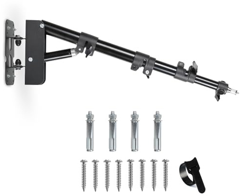 Ringlicht-Wandhalterung, dreieckiger Galgenarm, 110 cm, 180 ° flexible Drehung, Wandhalterung, Ringlicht-Unterstützung für Salon-Studio, Videolicht, Monolight, Fotografie, Softbox, Reflektor