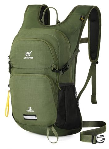 SKYSPER Wanderrucksack Klein 15L Rucksack Wandern Tagesrucksack Leichter Recycelter Trekking Rucksack für Damen&Herren