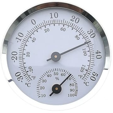 Eupneicu Analoges Thermo-Hygrometer, Analoges Präzisions-Thermo-Hygrometer, Thermometer Hygrometer 2 In 1 Für Das Haus Büro Das Gewächshaus Für Innen Und Außen [Silber]