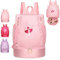 AUNGKWANG Niños Mochila de Fitness, Bailar Deportiva Impermeable Bolsa de Playa, Bolsa para Viajes de Gimnasio, Adecuado Chico niña Bolsa Deport, Mochila Con Cordón
