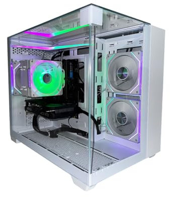 GFX Gaming PC – High-Performance Gaming Desktop, NVIDIA RTX 3060 12GB, 32GB RAM, 1TB NVMe SSD, Windows 11 Home (White, Intel i7 6th Gen)